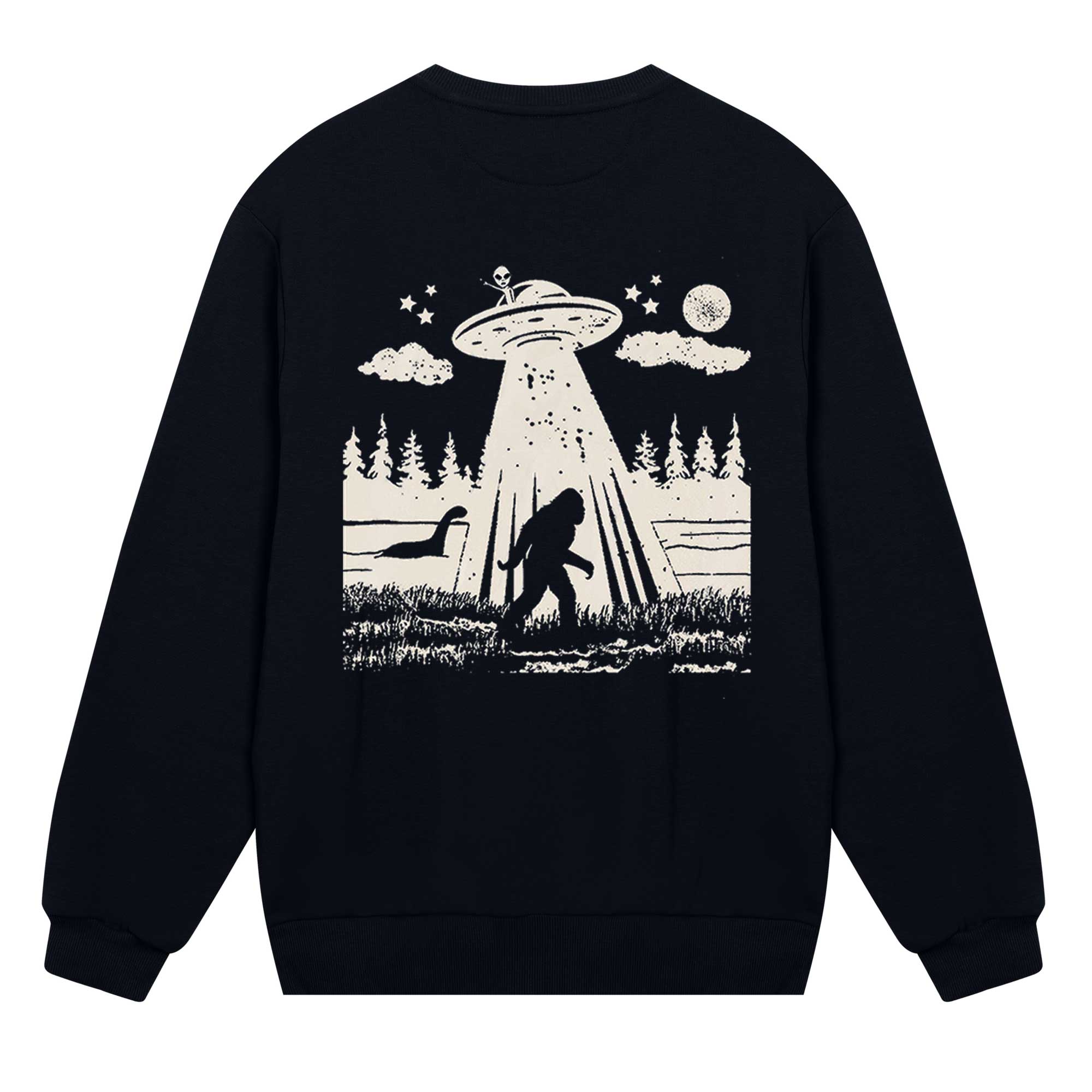 Bigfoot Sasquatch Alien UFO Loch Ness Monster Sweatshirt
