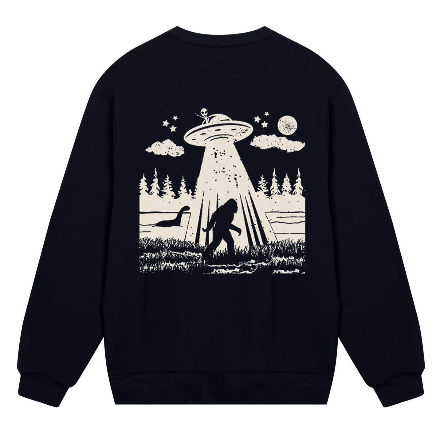 Bigfoot Sasquatch Alien UFO Loch Ness Monster Sweatshirt