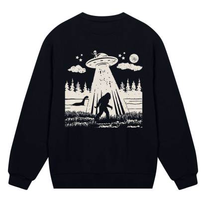 Bigfoot Sasquatch Alien UFO Loch Ness Monster Sweatshirt