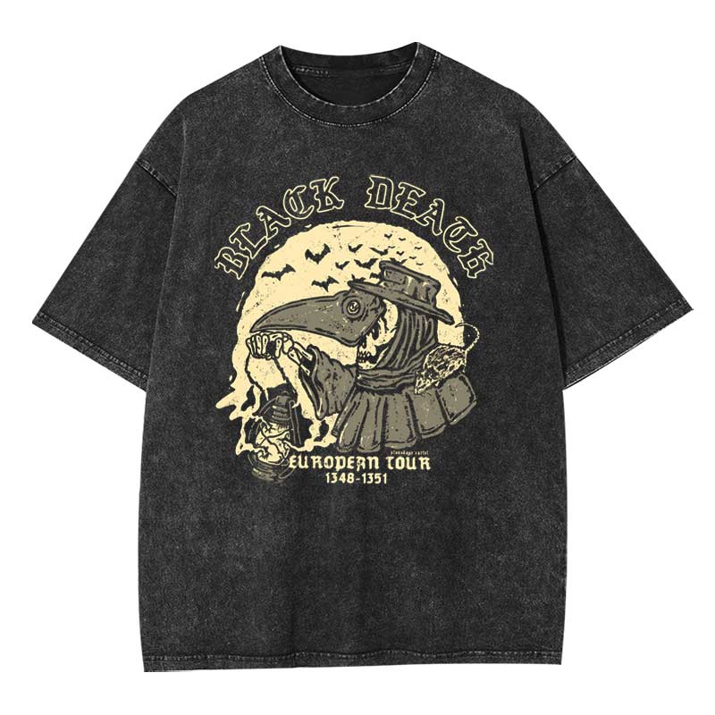 Black Death Doctor Washed T-shirt
