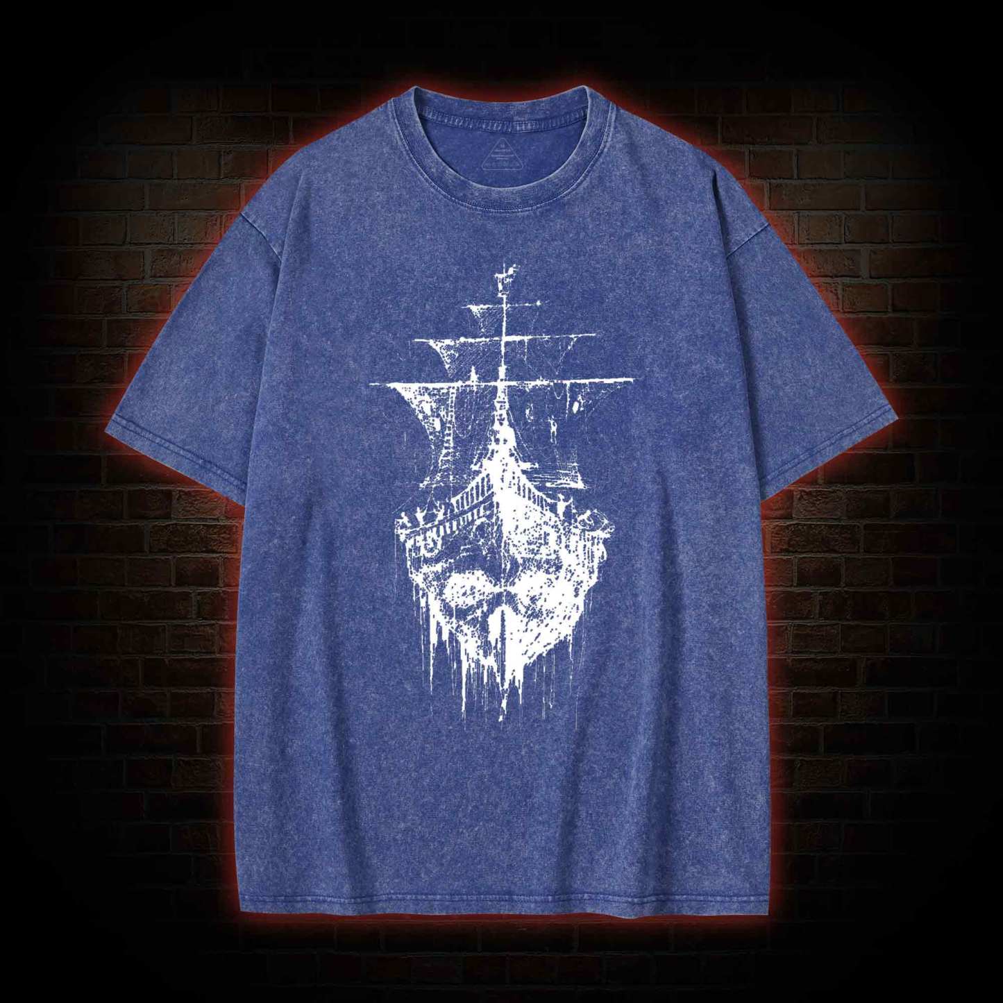 Pirate Skull Ghost Ship Washed T-shirt