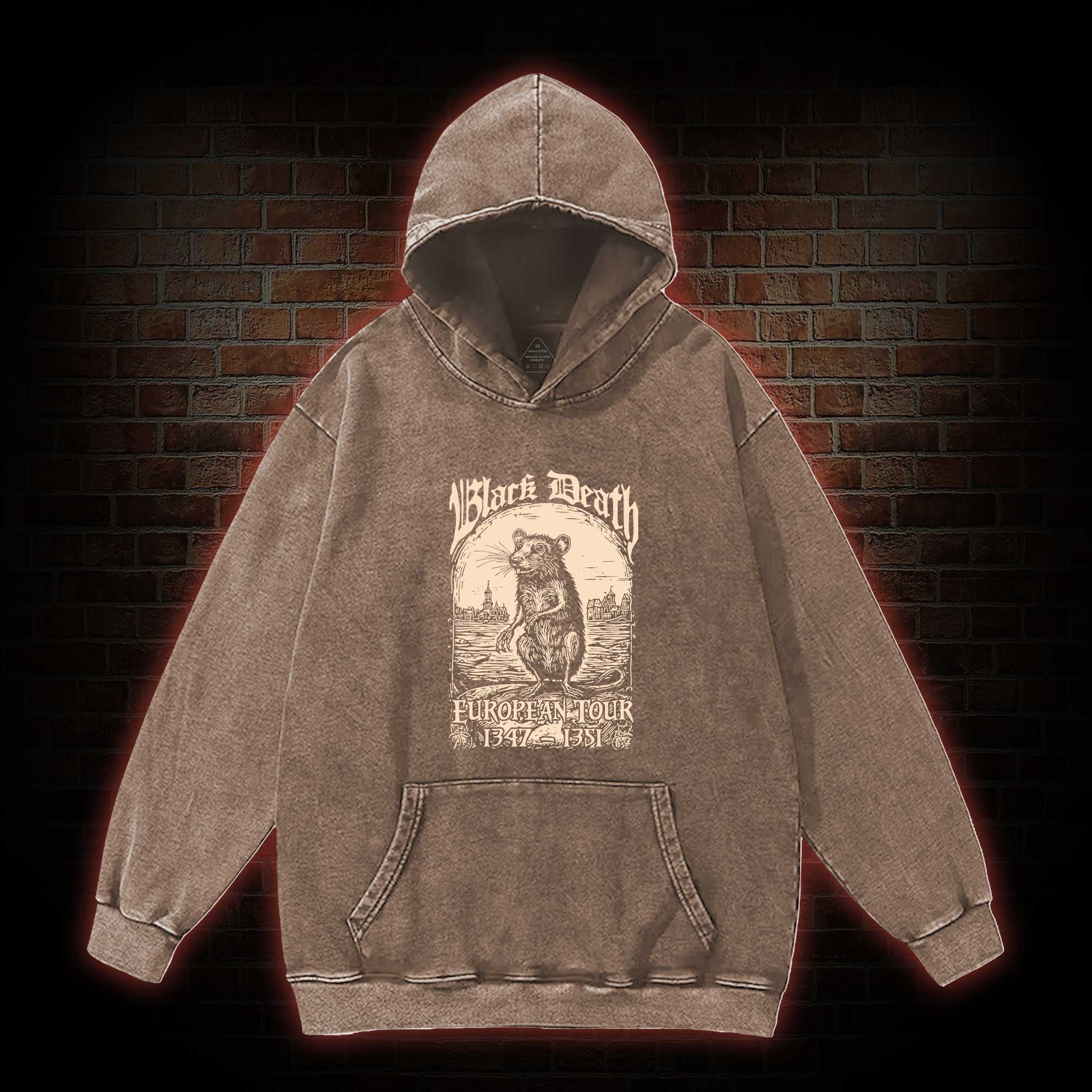 Black Death European Tour Washed Hoodie