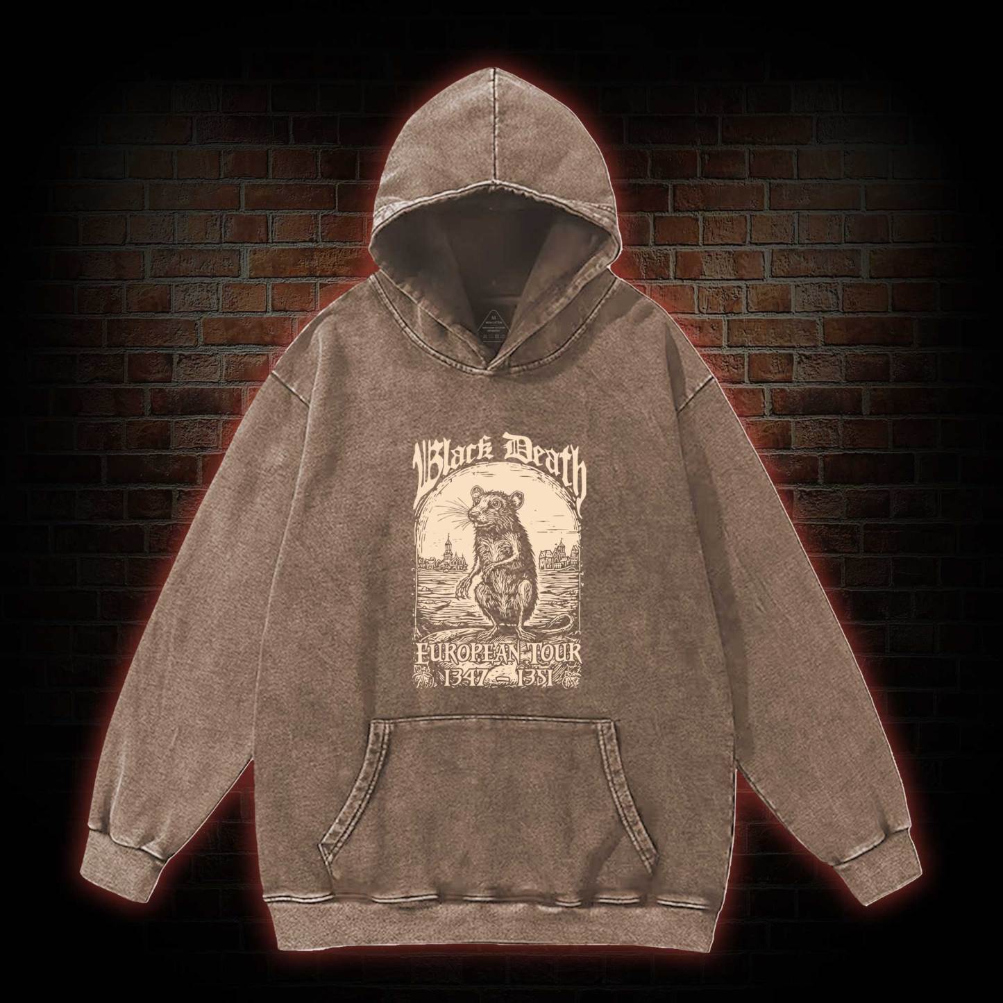 Black Death European Tour Washed Hoodie