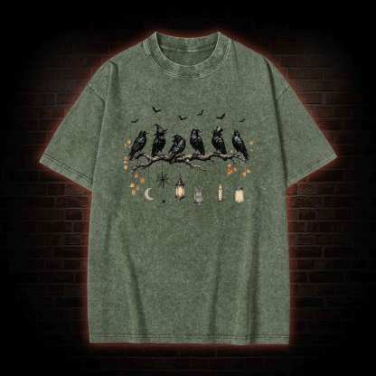 Black Crow Halloween Washed T-shirt