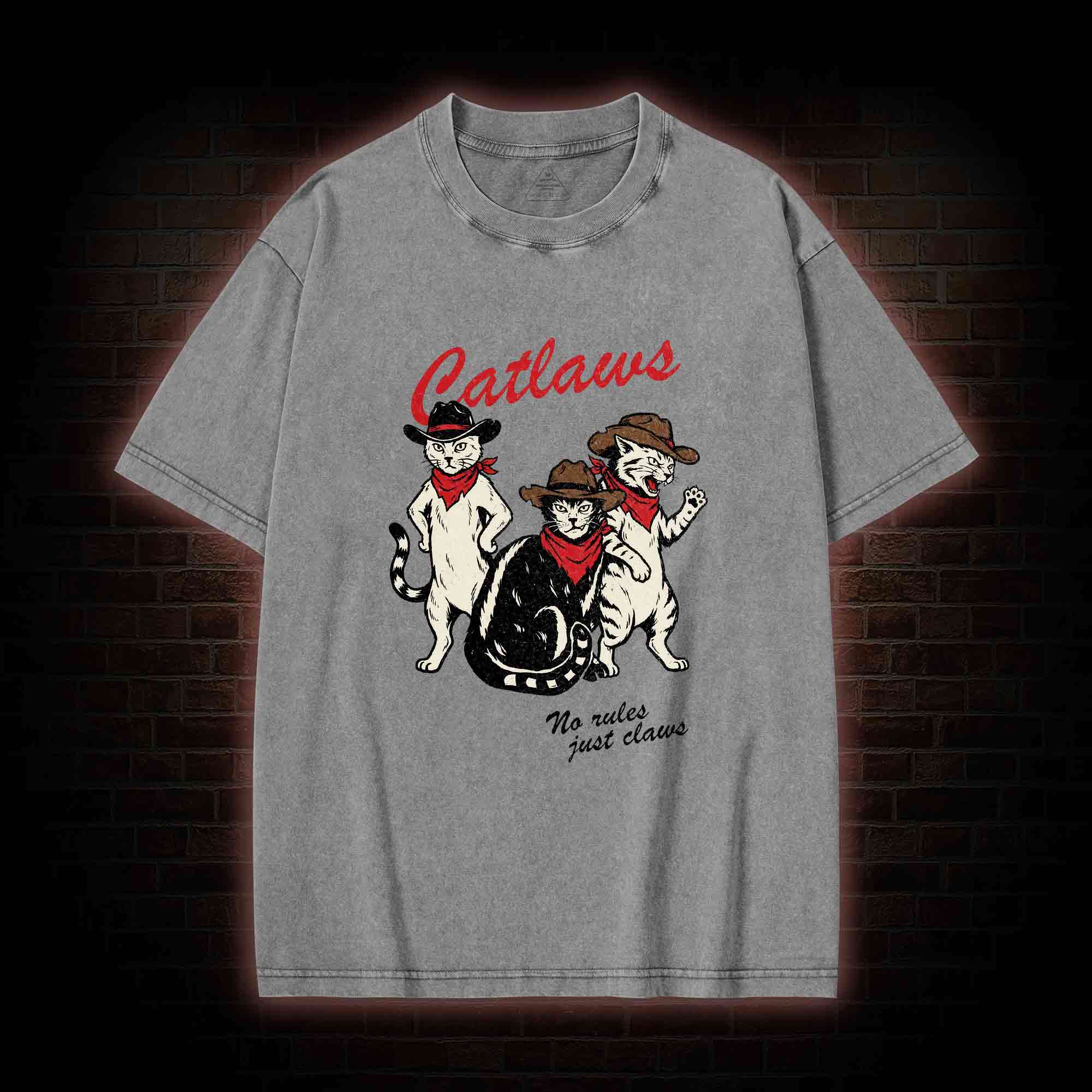 Vintage Cowboy Cat Washed T-shirt