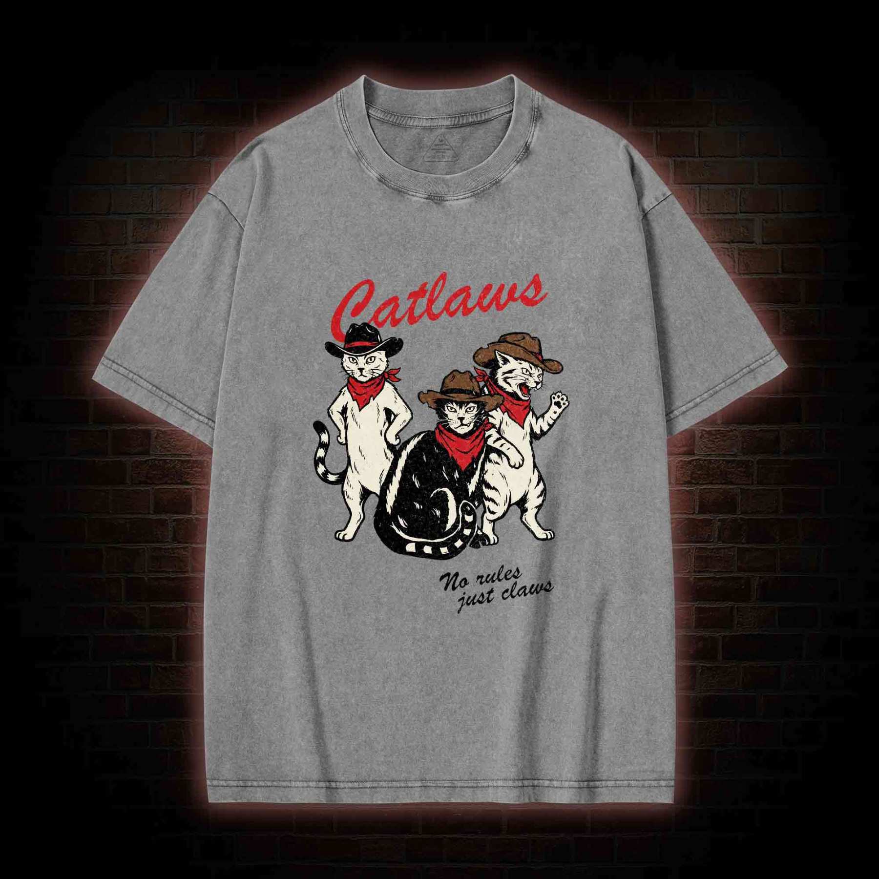 Vintage Cowboy Cat Washed T-shirt