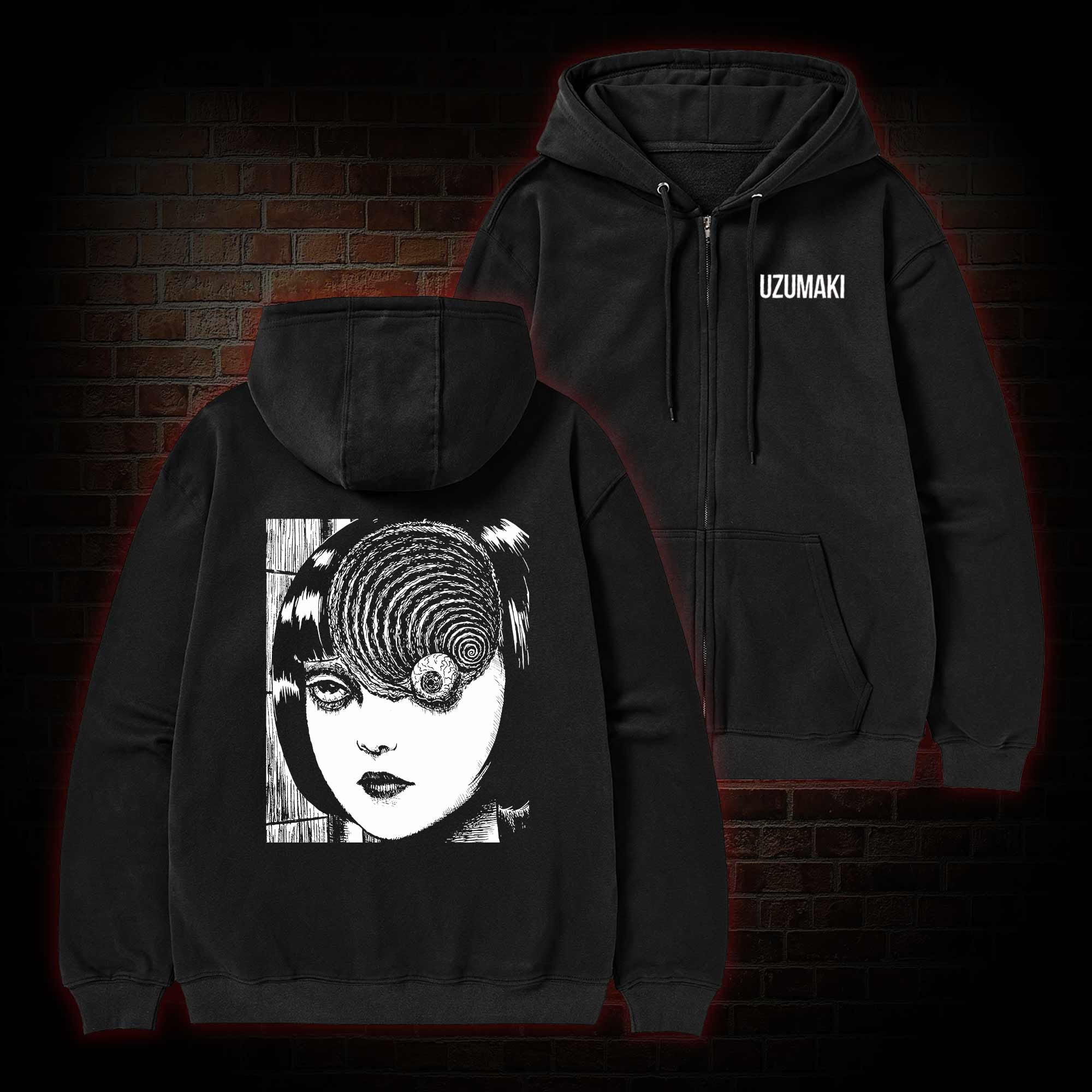 Horror Eyeball Zipper Hoodie