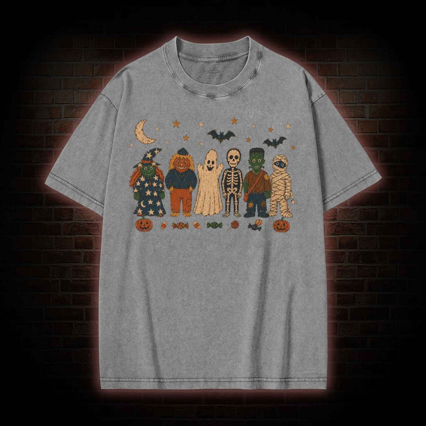 Halloween Monsters Washed T-shirt
