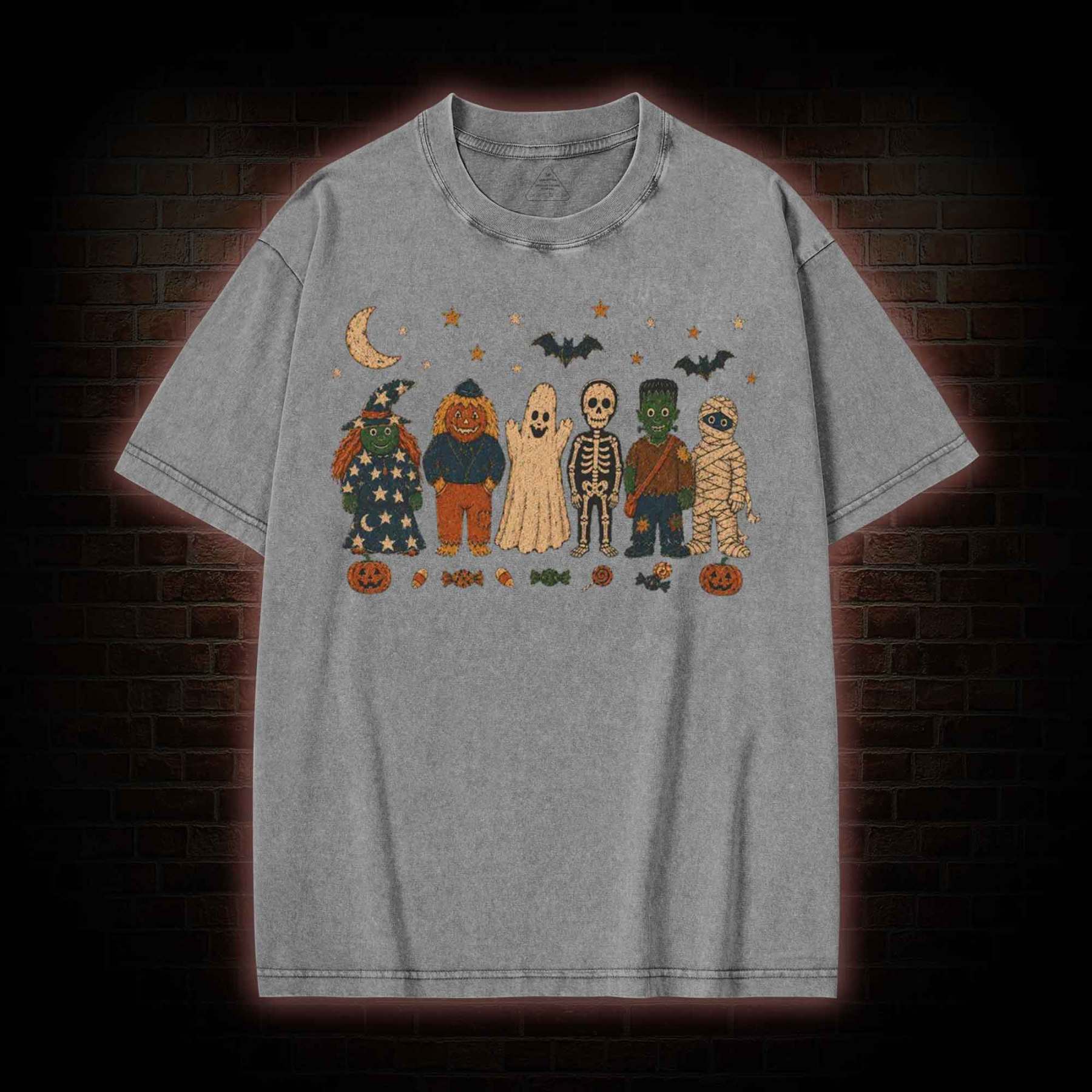 Halloween Monsters Washed T-shirt