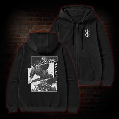 Black Swordsman Zipper Hoodie