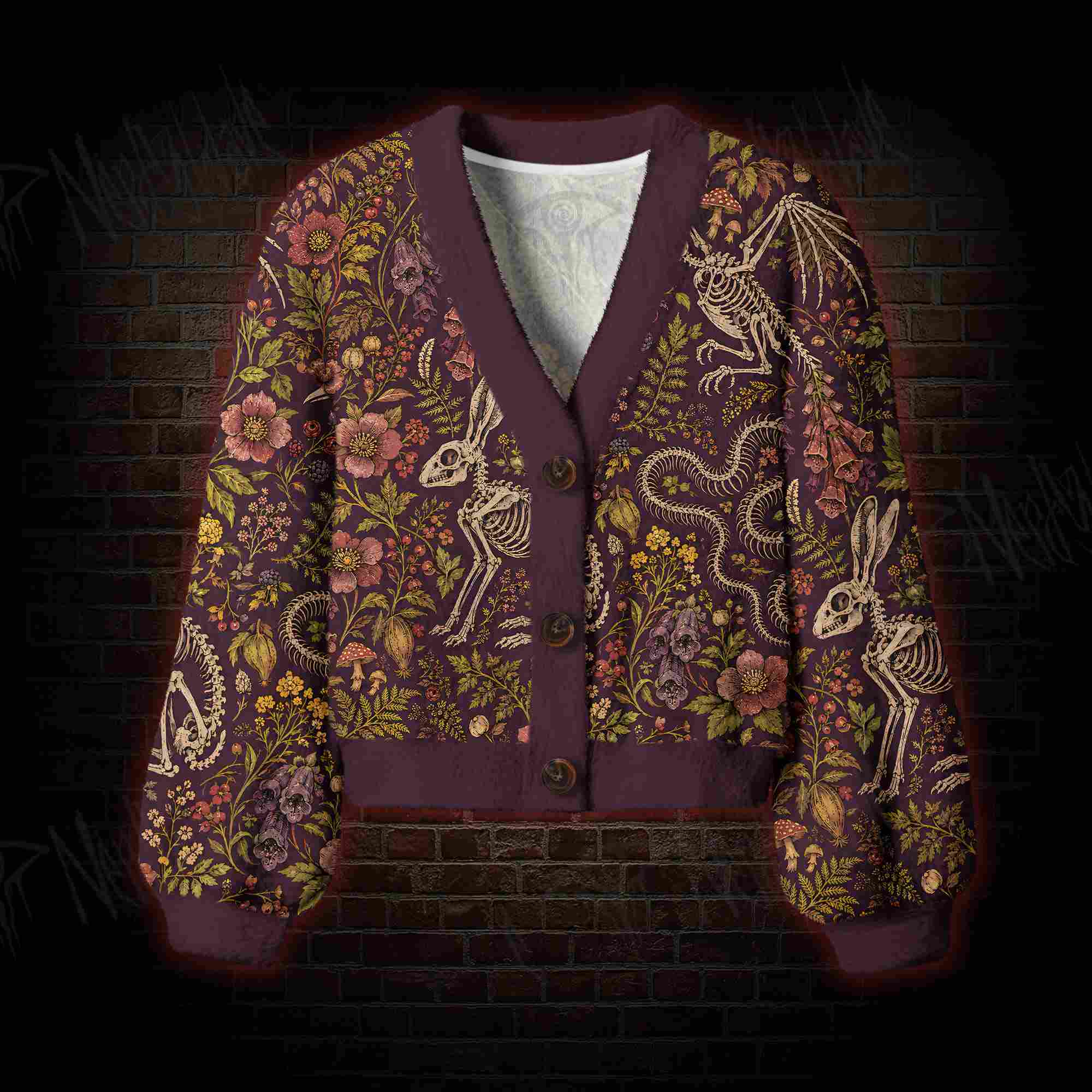 Burgundy Afterlife Women's Cardigan Sweater