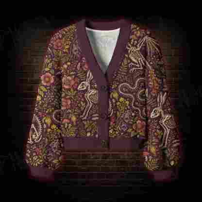 Burgundy Afterlife Women's Cardigan Sweater