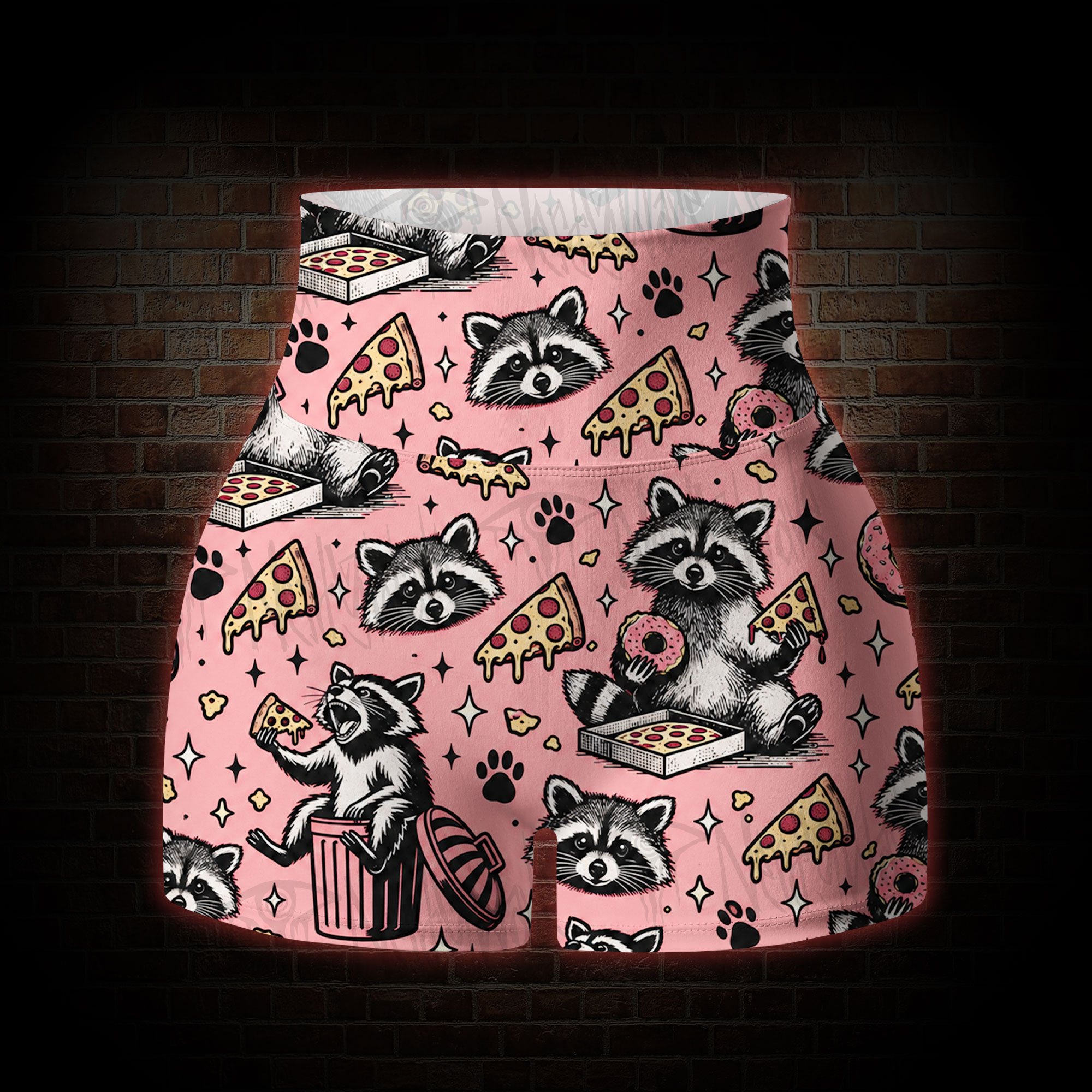Funny Raccoon Yoga Shorts