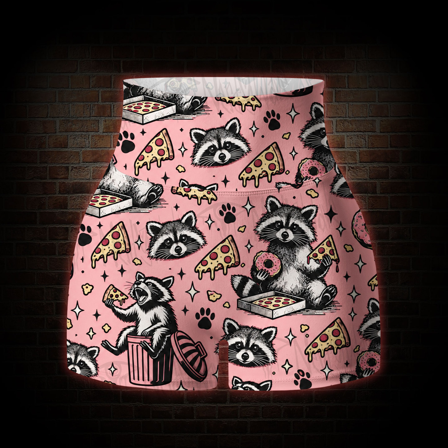 Funny Raccoon Yoga Shorts