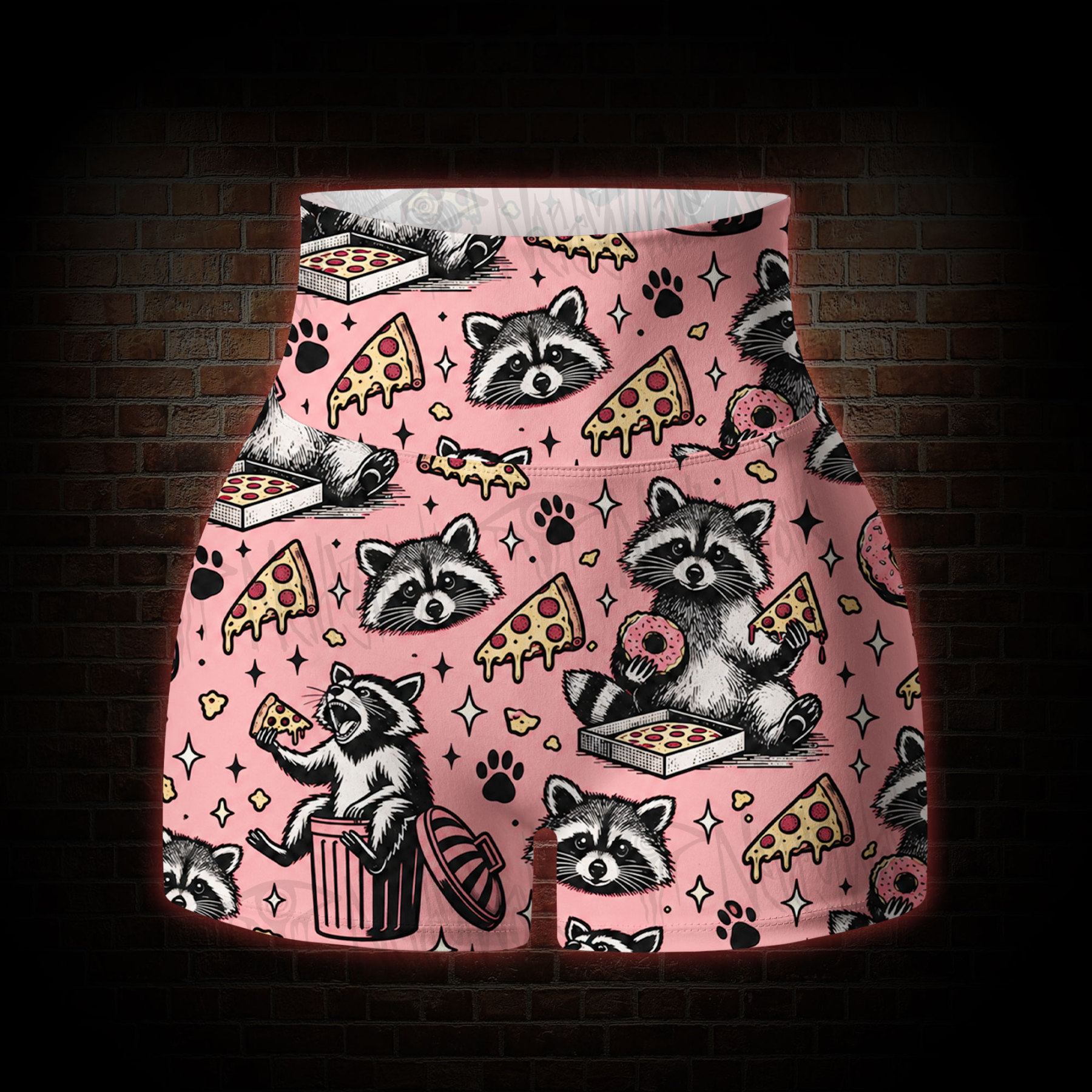 Funny Raccoon Yoga Shorts