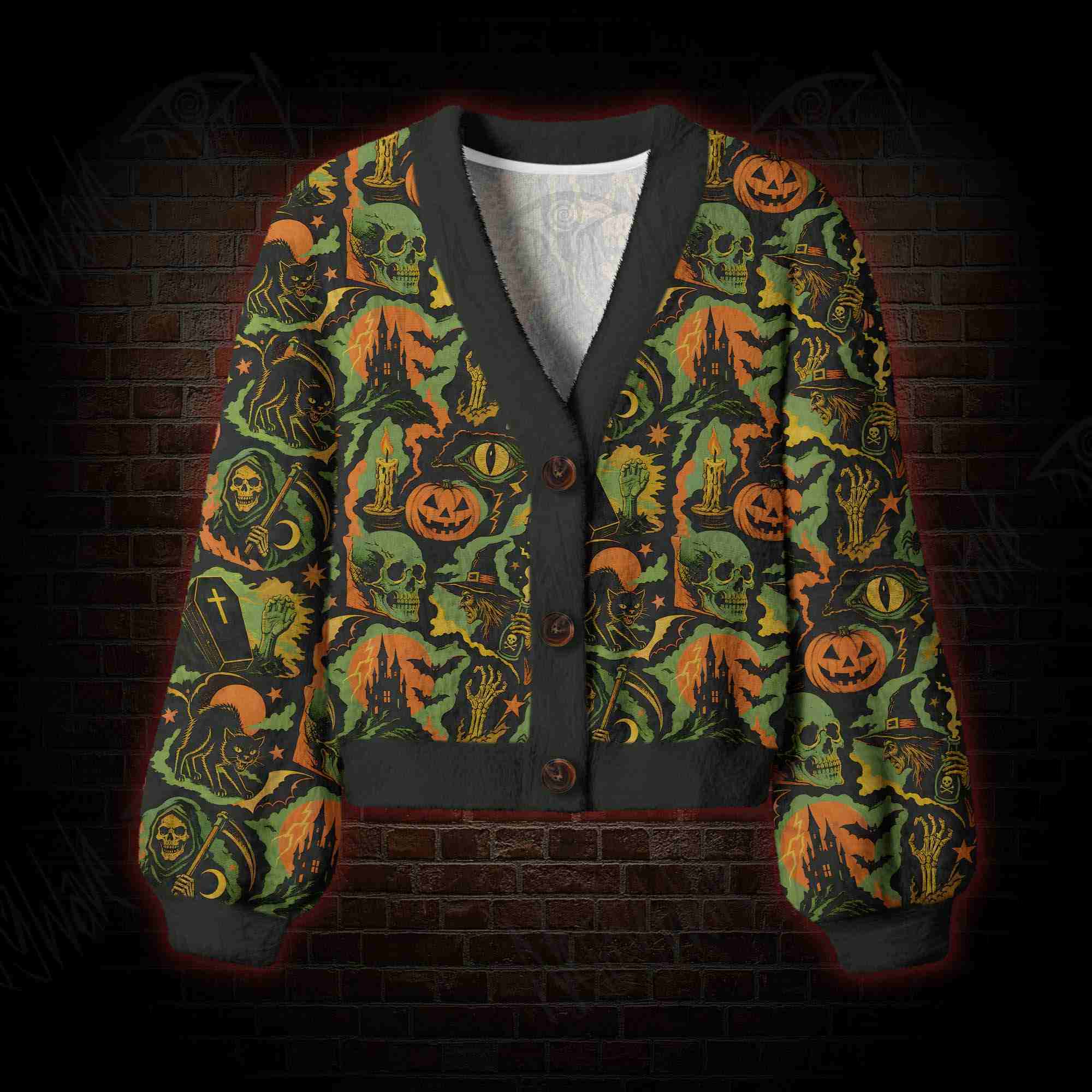 Vintage Halloween Coven Women's Cardigan Sweater