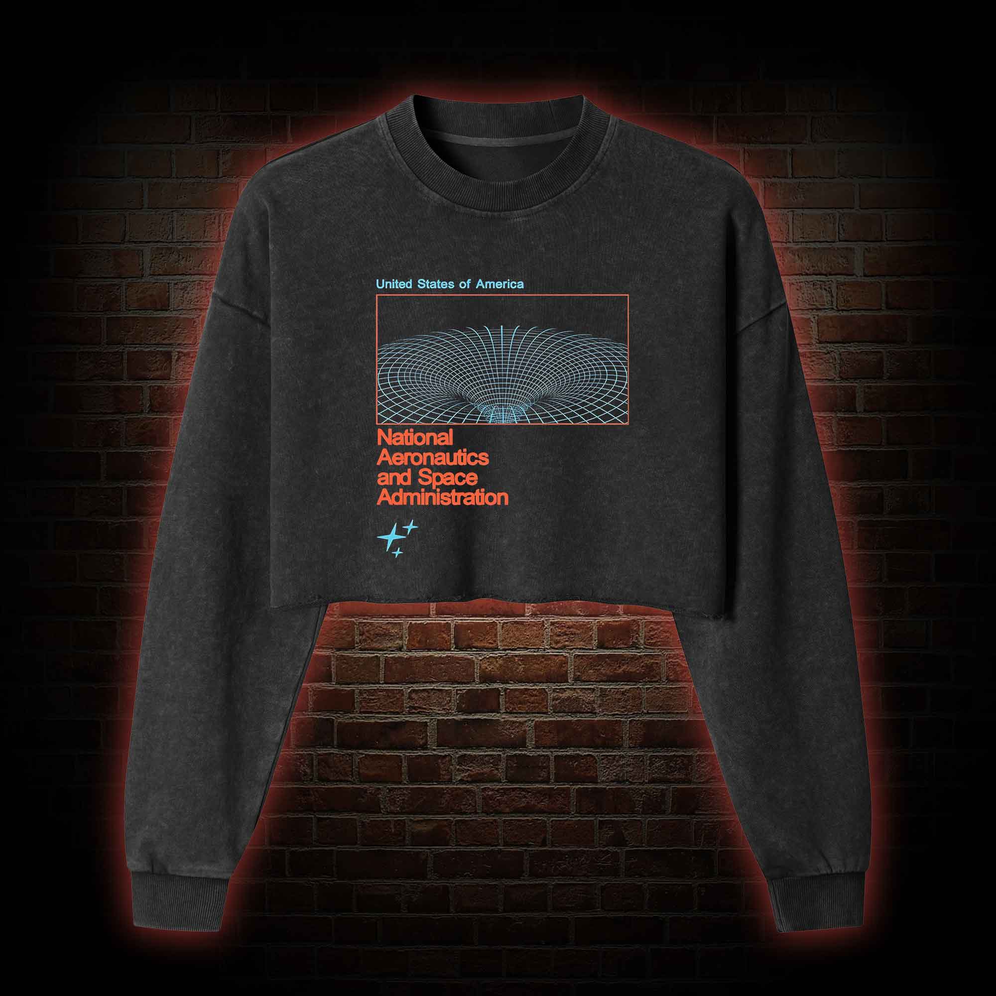 Wormhole Washed Cropped Sweatshirts