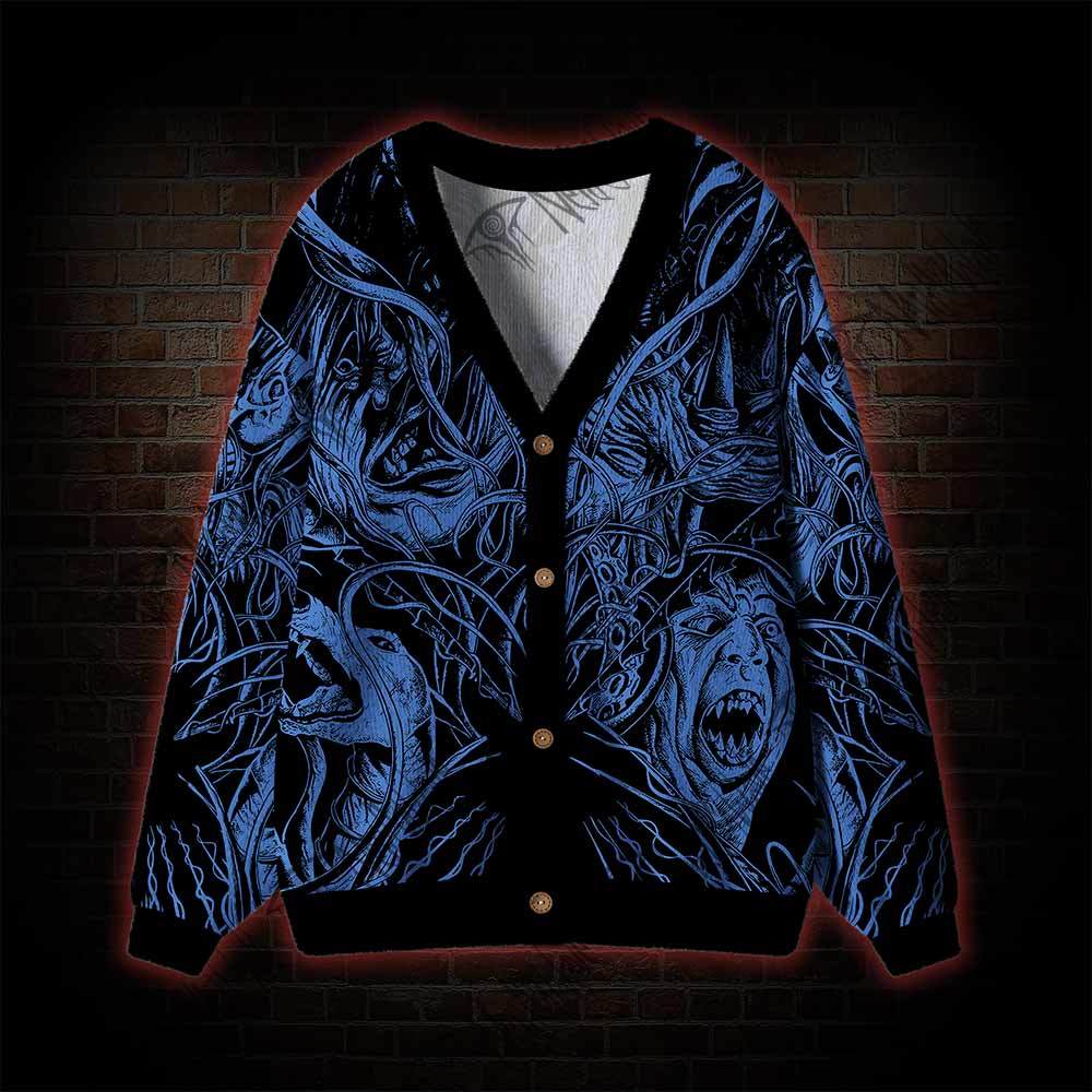 The Thing Horror Cardigan Sweater