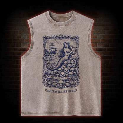 Girls will be Girls Greek mythology Washed Tank Top
