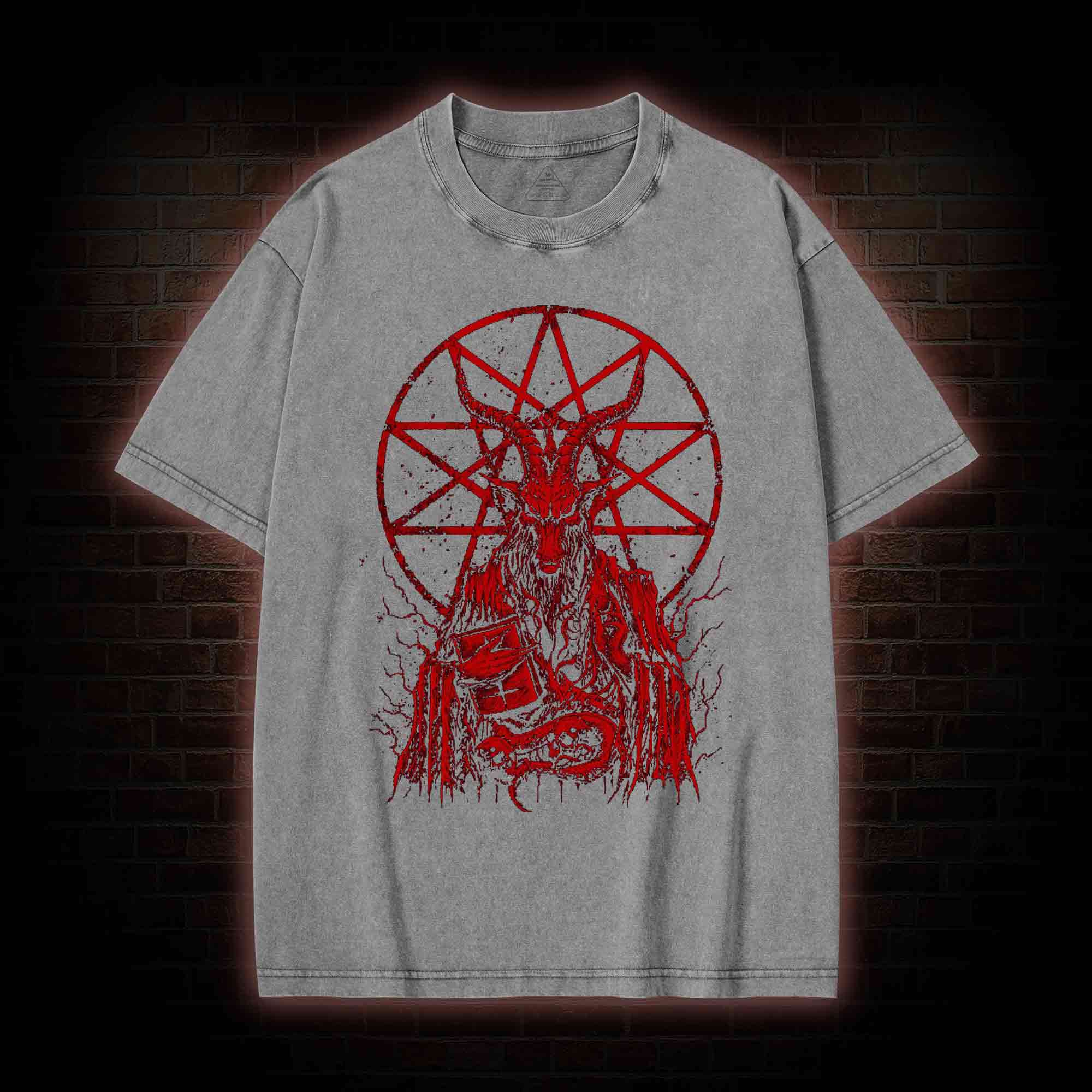 Dark Devil Baphomet Washed T-Shirt