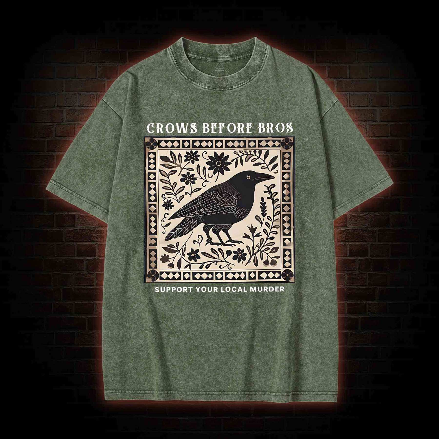 Crows Before Bros Washed T-shirt