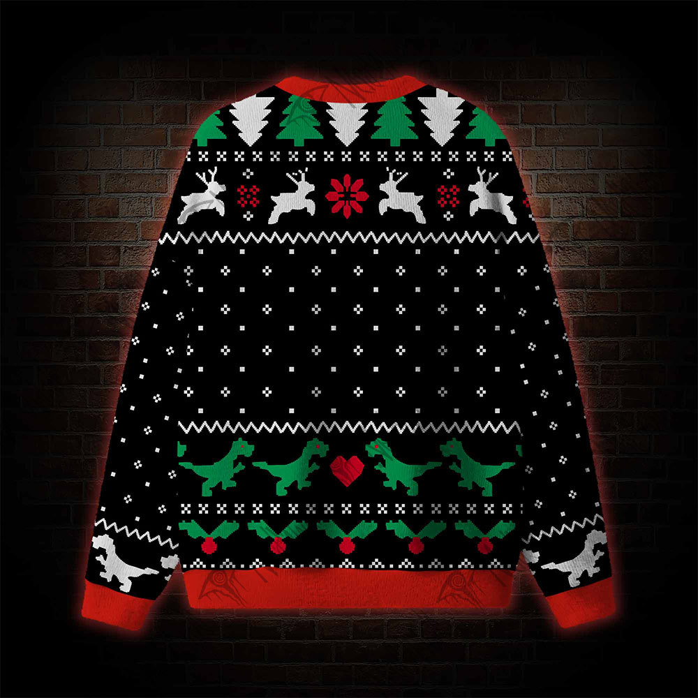 Christmas Dinosaur Ugly Sweatshirts