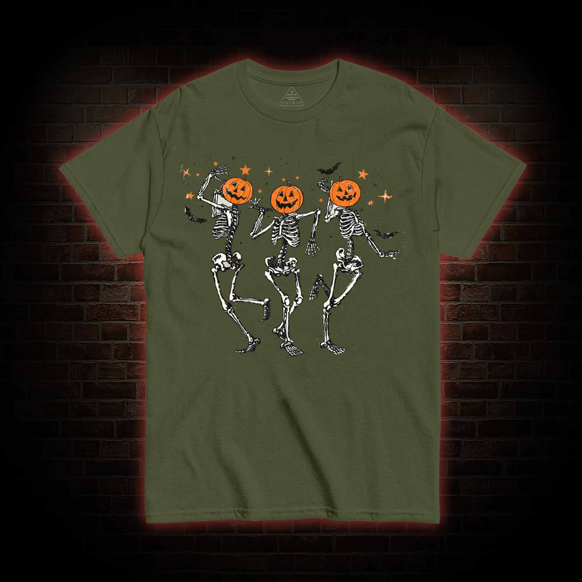 Dancing Skeletons Pumpkin Halloween T-shirt