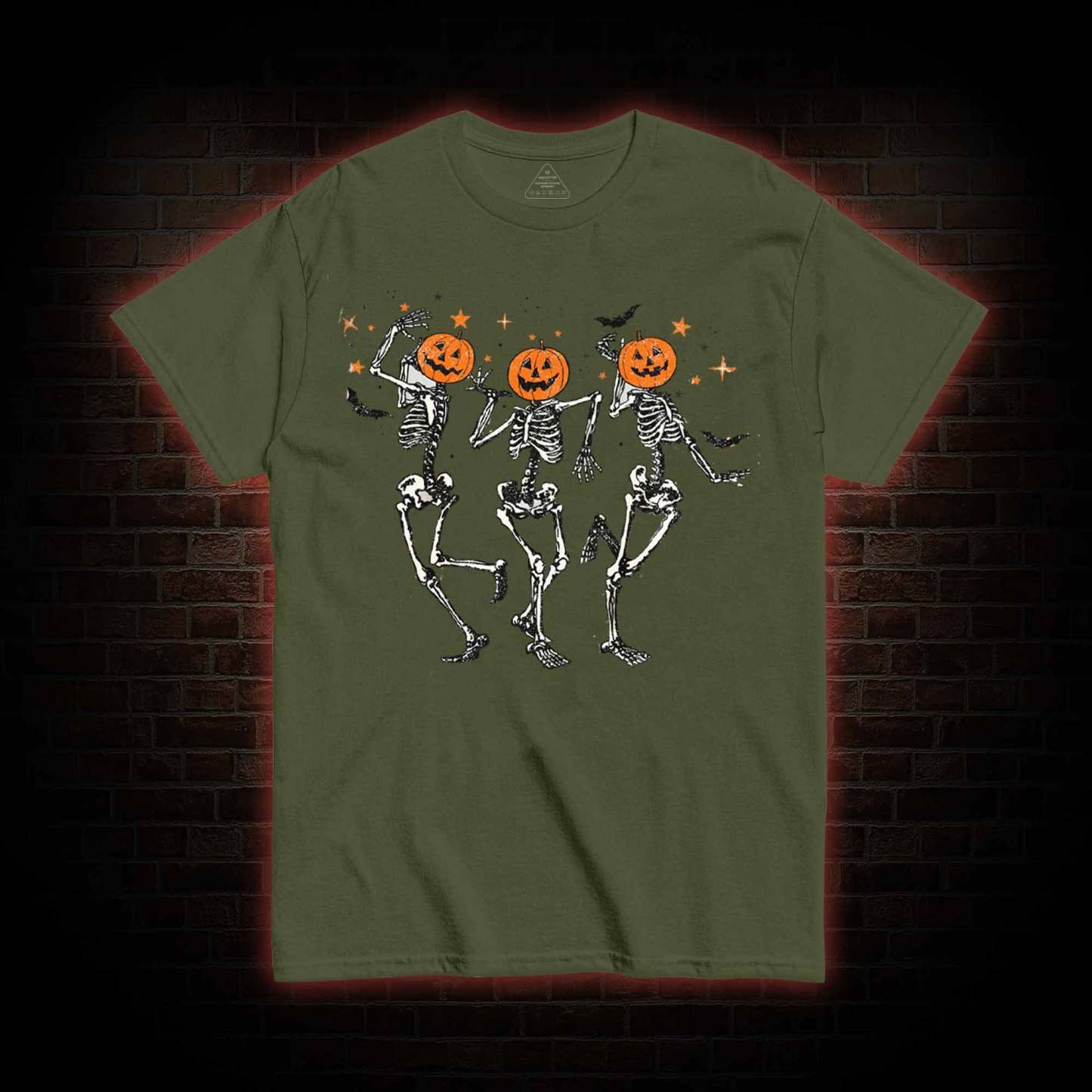 Dancing Skeletons Pumpkin Halloween T-shirt