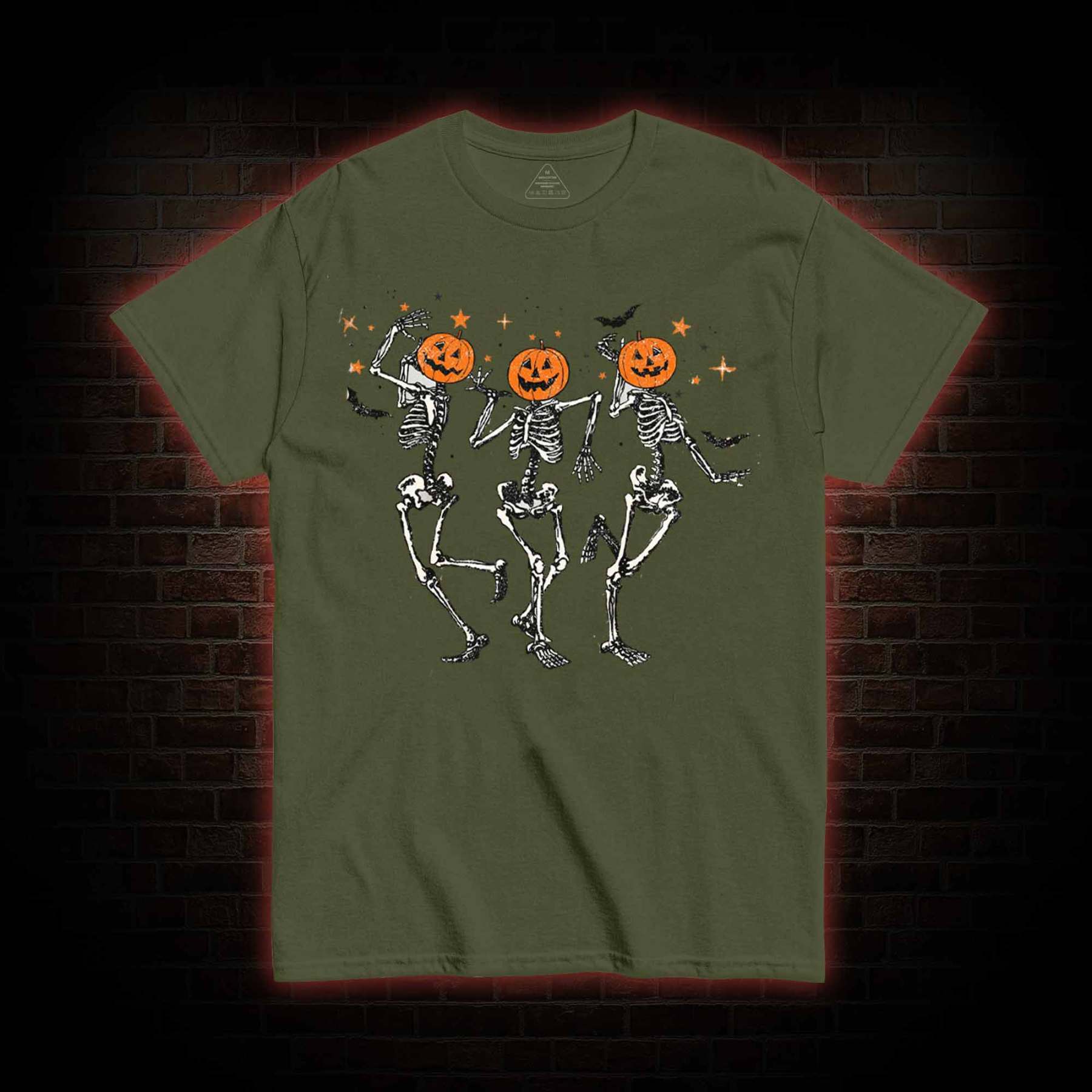 Dancing Skeletons Pumpkin Halloween T-shirt