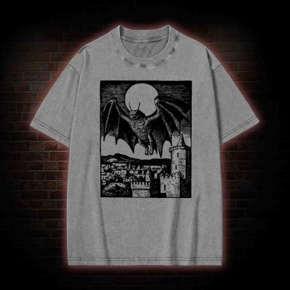 Vintage Mothman Monster Washed T-shirt