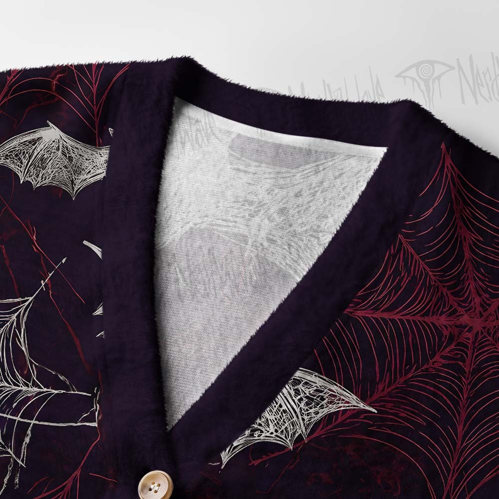 Crimson Bat Webs Women's Cardigan Sweater
