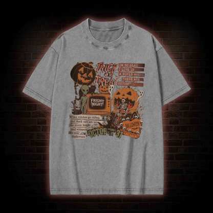 Vintage Halloween Collage Washed T-shirt