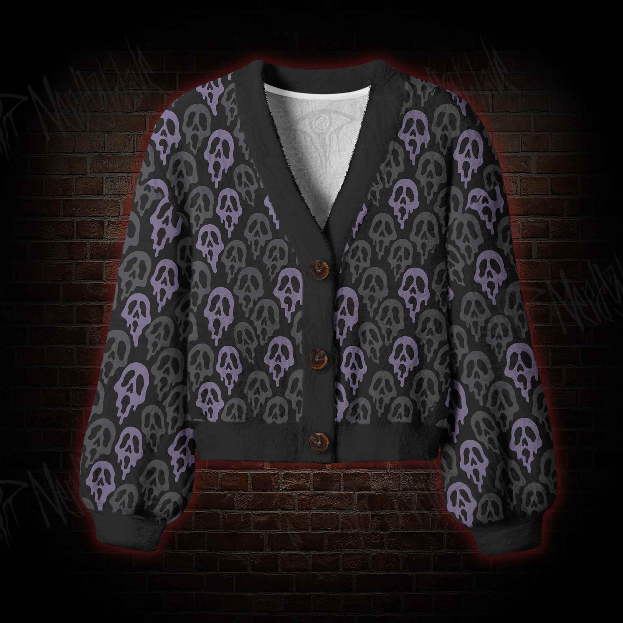 Melting Scream Women's Cardigan Sweater