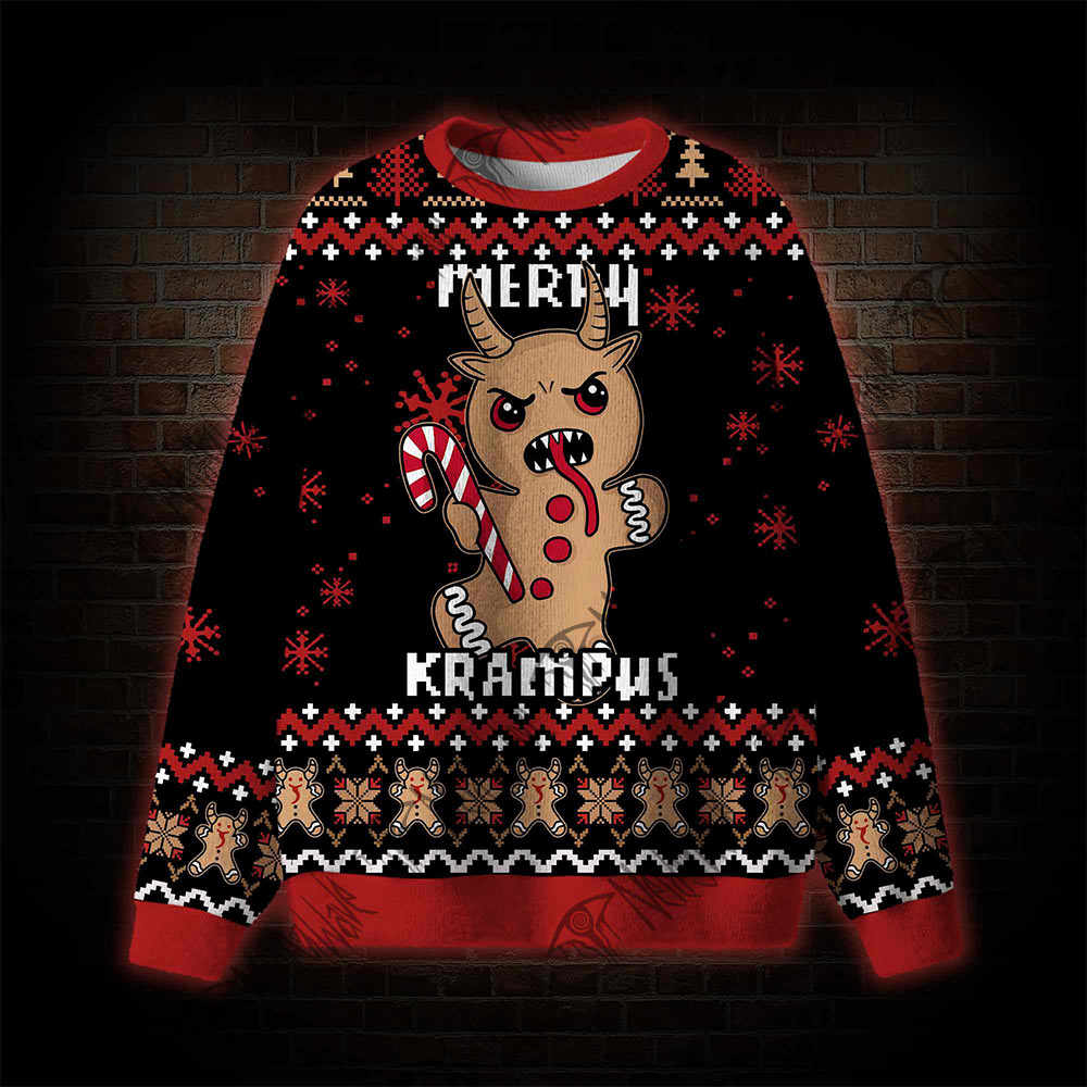 Merry Krampus Ugly Sweatshirts