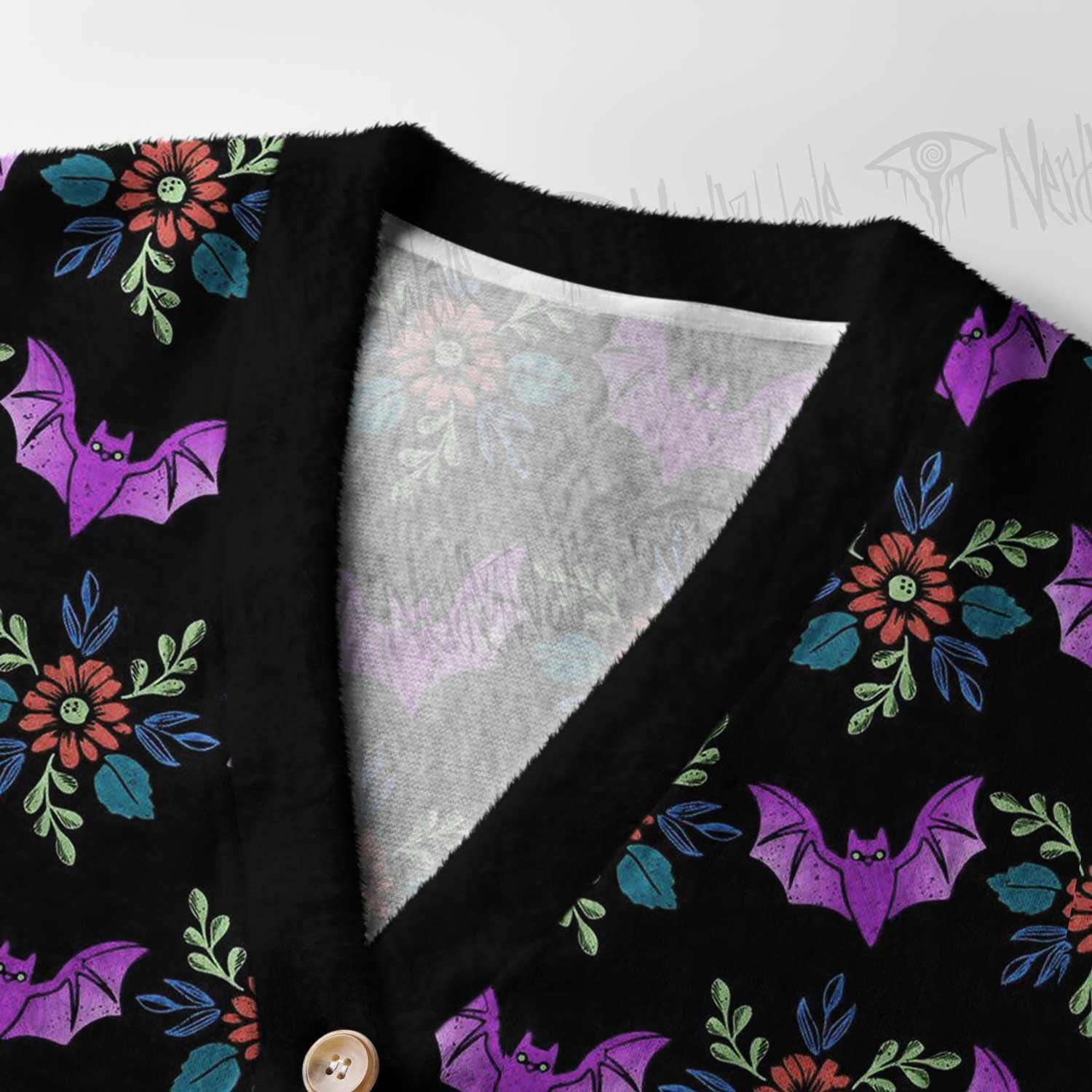 Floral Bat Women's Cardigan Sweater