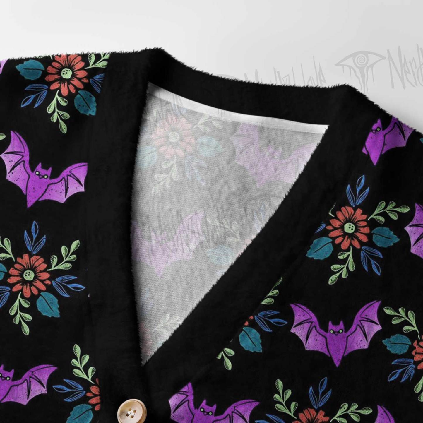 Floral Bat Women's Cardigan Sweater