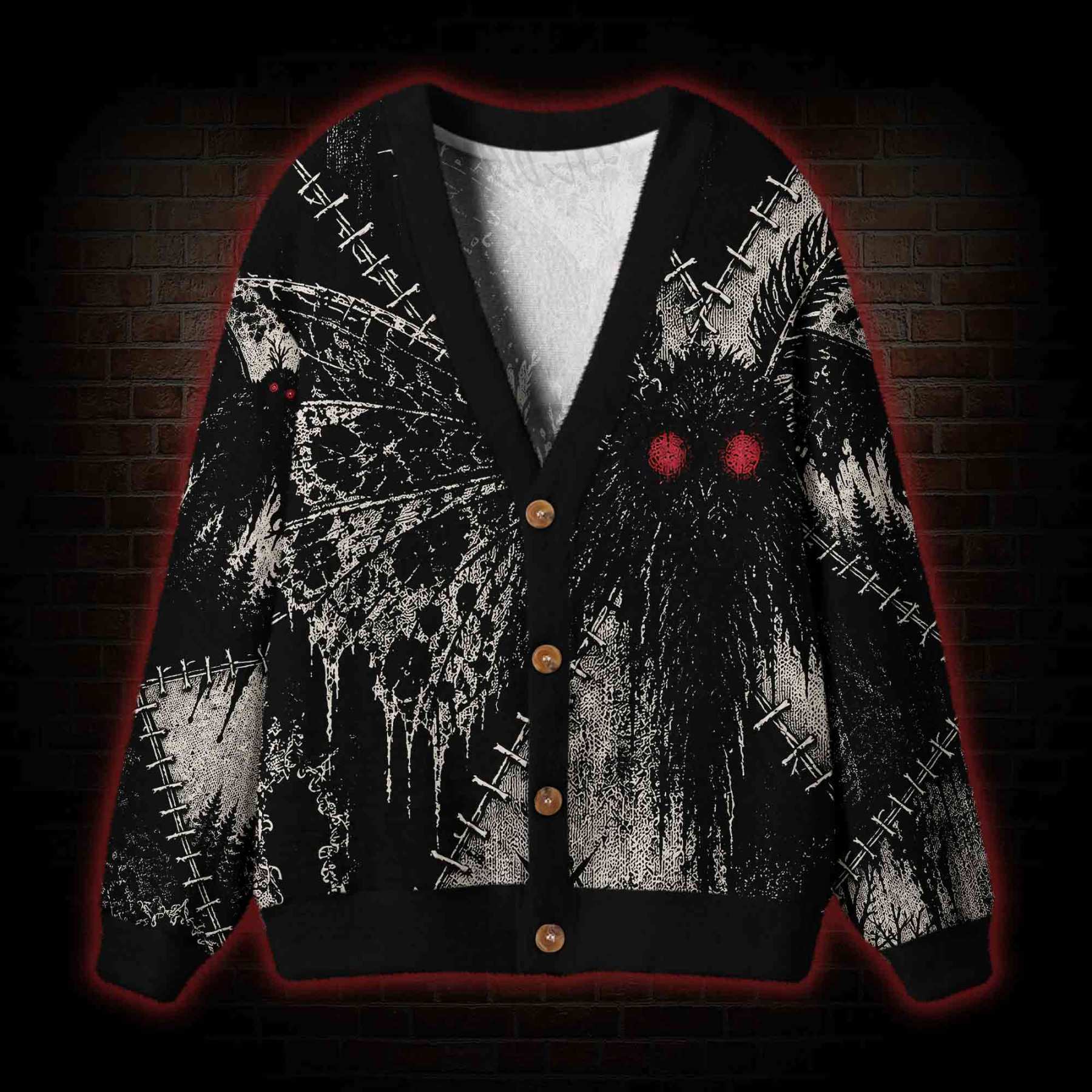 Mothman in the Woods Cardigan Sweater