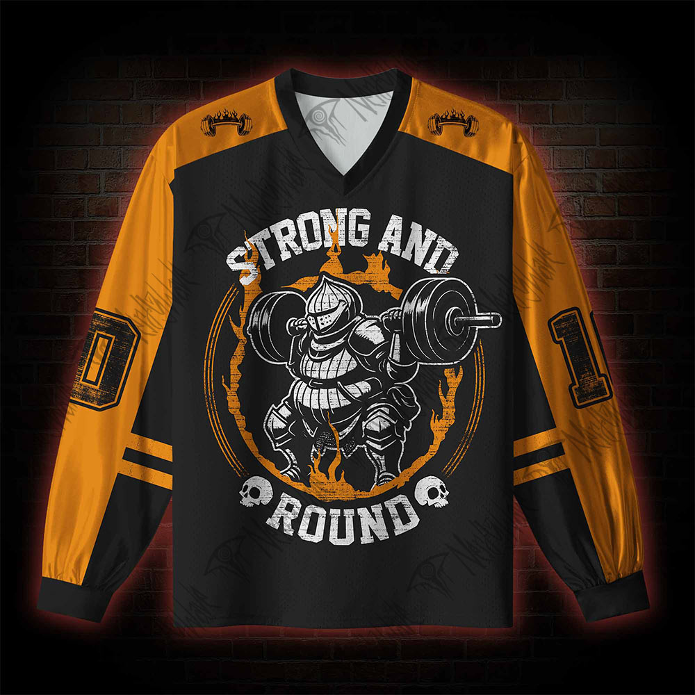 Strong and Round V-Neck Long Sleeve Jersey