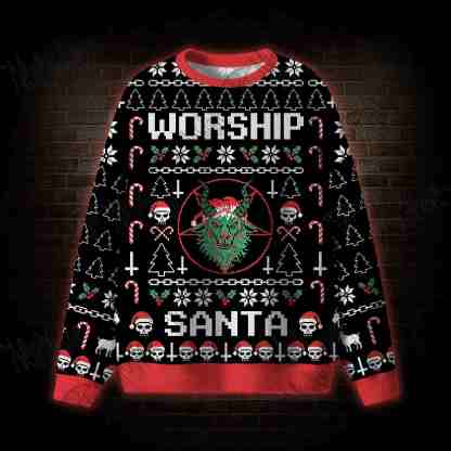 Worship Santa Ugly Sweatshirts