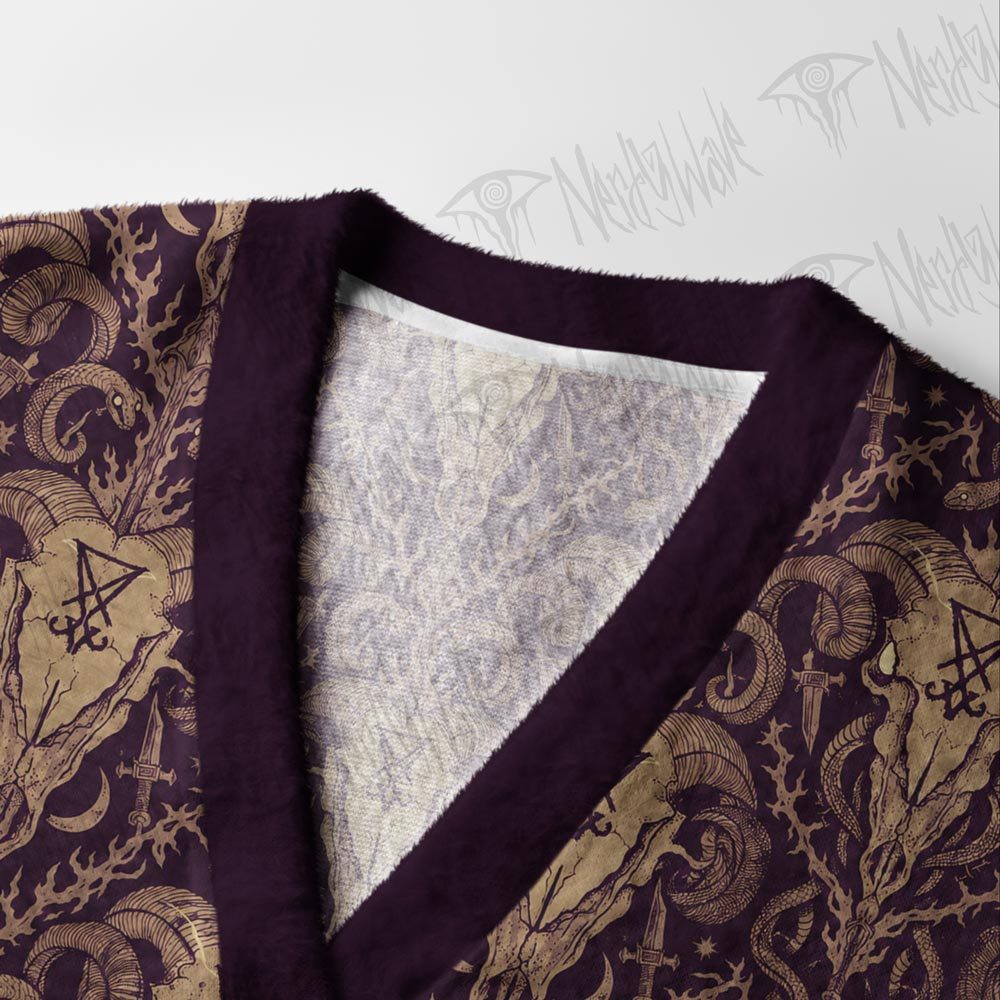Infernal Ram Skulls Cardigan Sweater