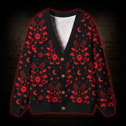 Goth Devil Goat Cardigan Sweater
