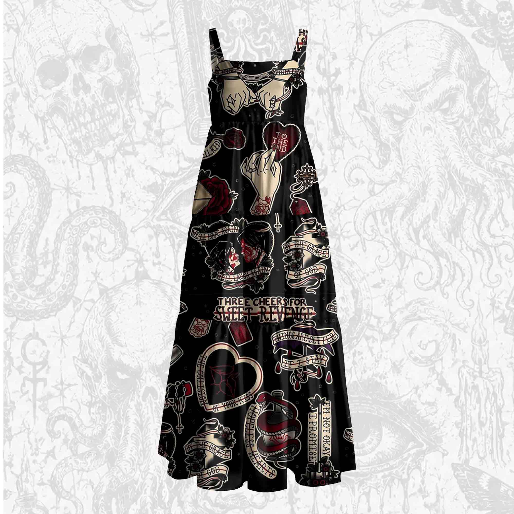 Not Okay Wide Straps Maxi Dress
