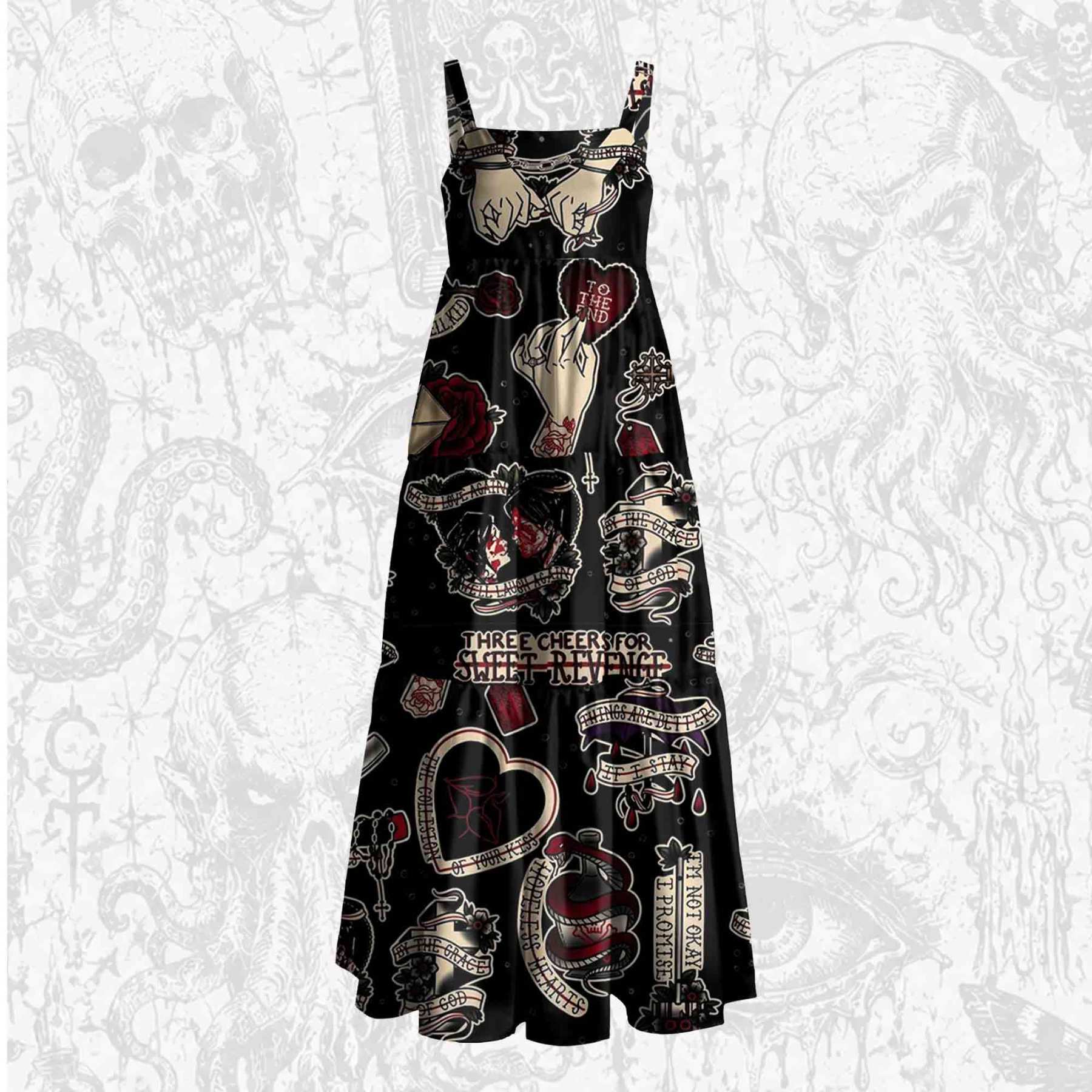 Not Okay Wide Straps Maxi Dress