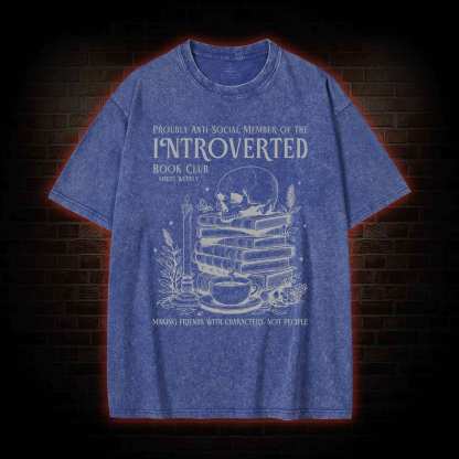 Introverted Book Club Washed T-shirt