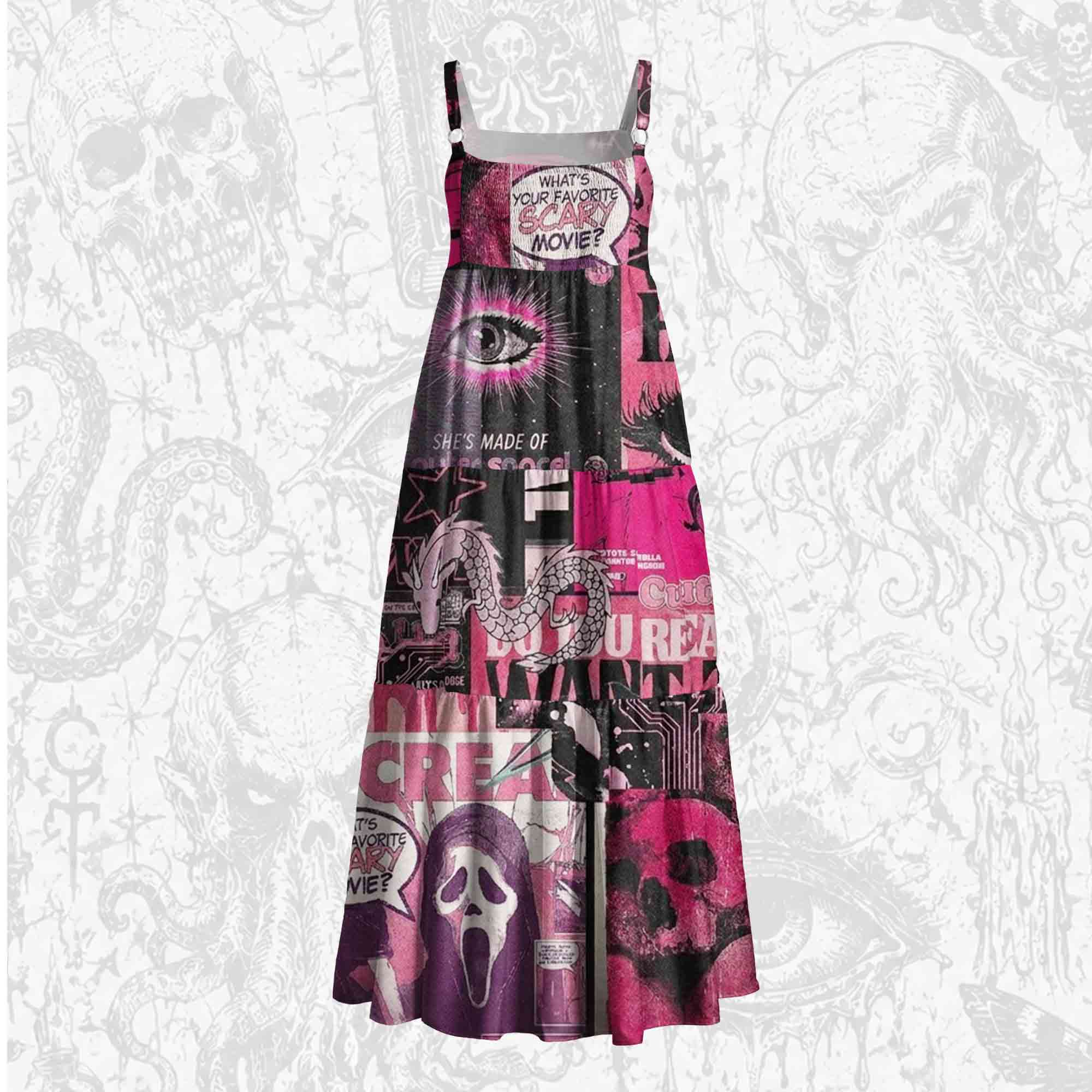 What's Your Favorite Scary Movie Wide Straps Maxi Dress