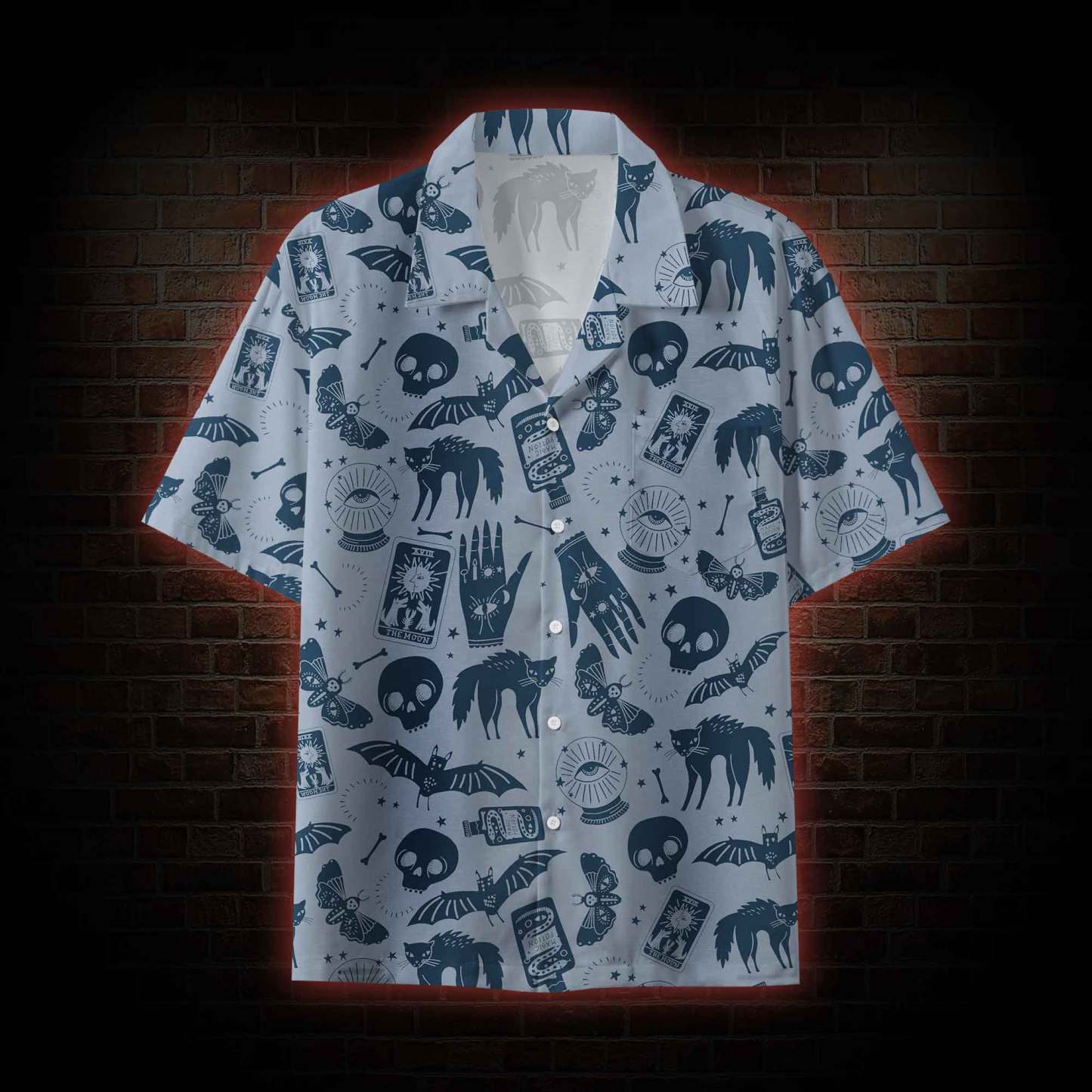 Mysterious Cats and Bats Button-up Shirt