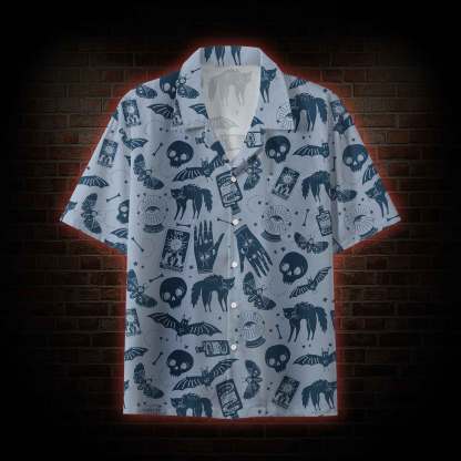 Mysterious Cats and Bats Button-up Shirt