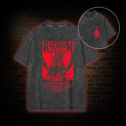 Battle Festival Back Print Washed T-shirt