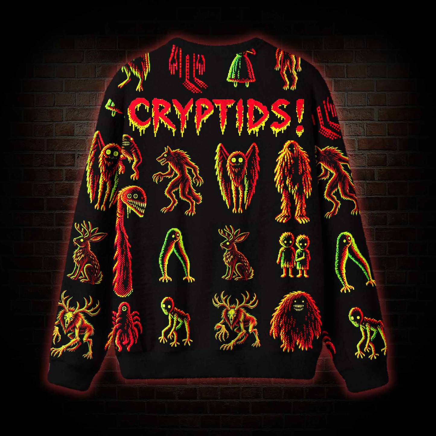 Neon Infrared Cryptid Ugly Sweatshirts