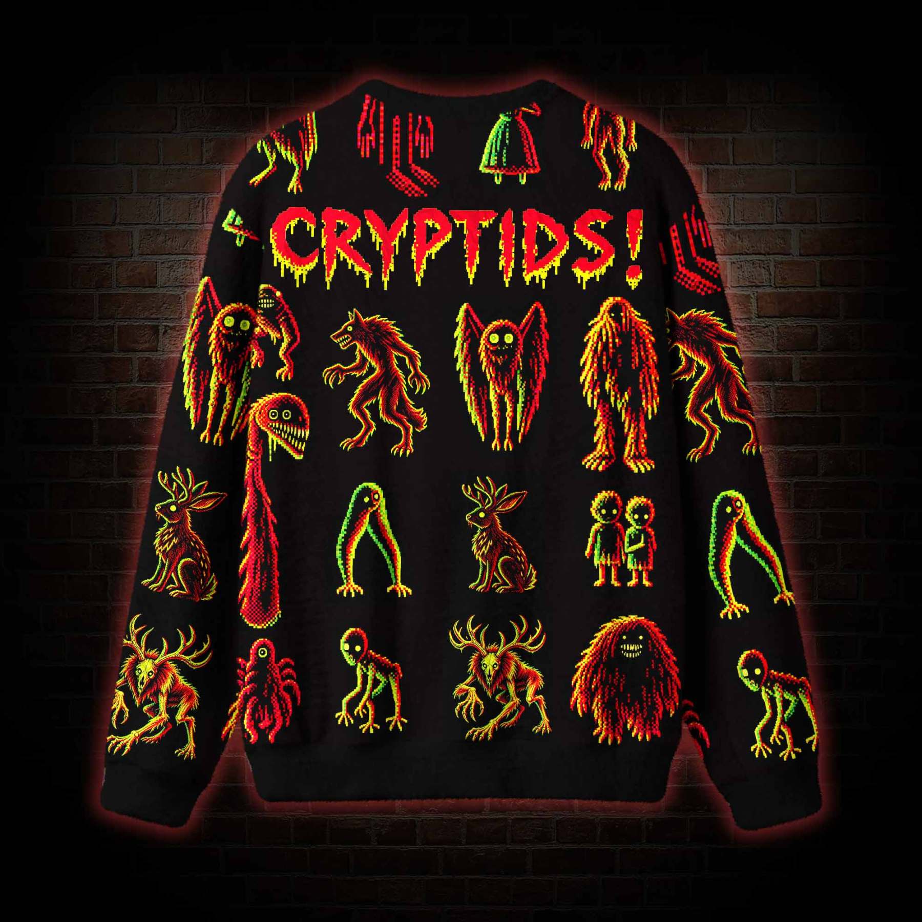 Neon Infrared Cryptid Ugly Sweatshirts